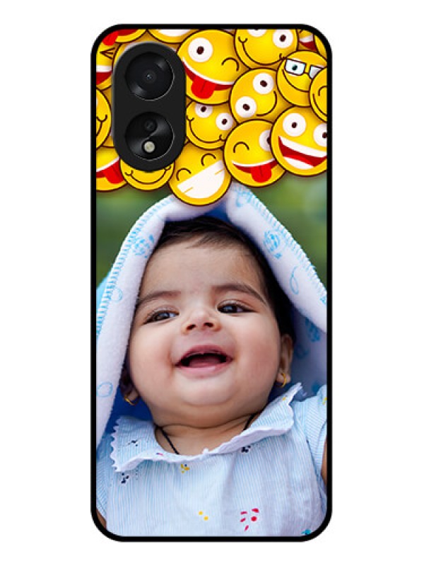 Custom Oppo A38 Custom Glass Phone Case - With Smiley Emoji Design