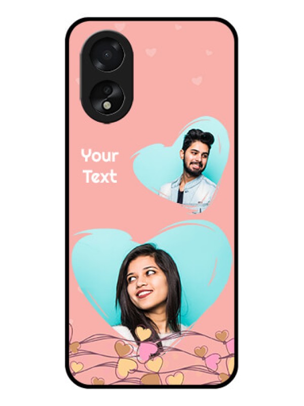 Custom Oppo A38 Custom Glass Phone Case - Love Doodle Design