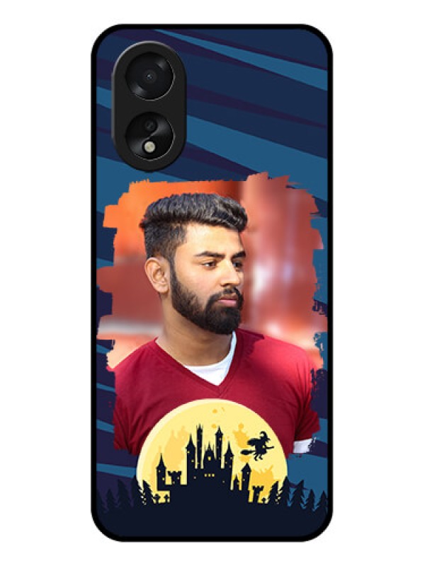 Custom Oppo A38 Custom Glass Phone Case - Halloween Witch Design