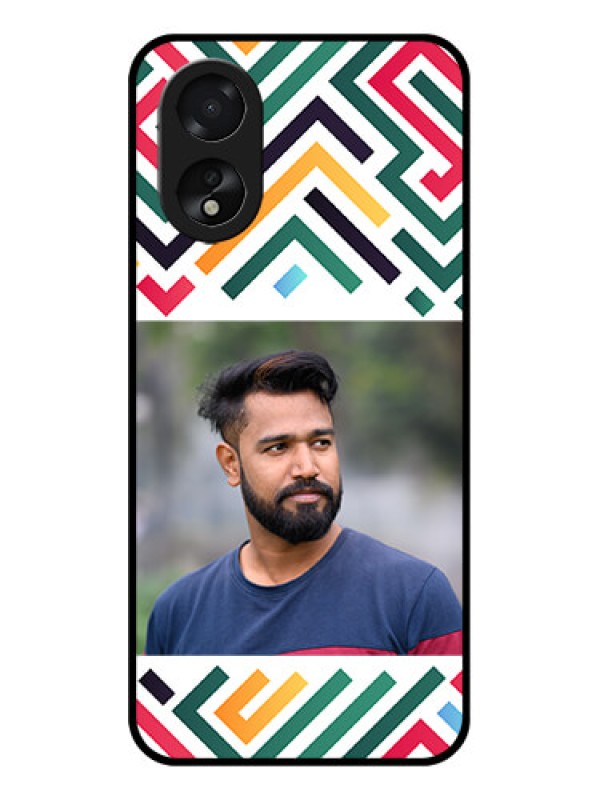 Custom Oppo A38 Custom Glass Phone Case - Colorful Maze Pattern Design