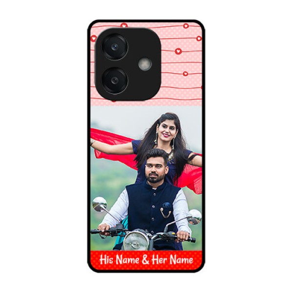 Oppo A3X 4G Custom Glass Phone CaseRed Pattern Case Design