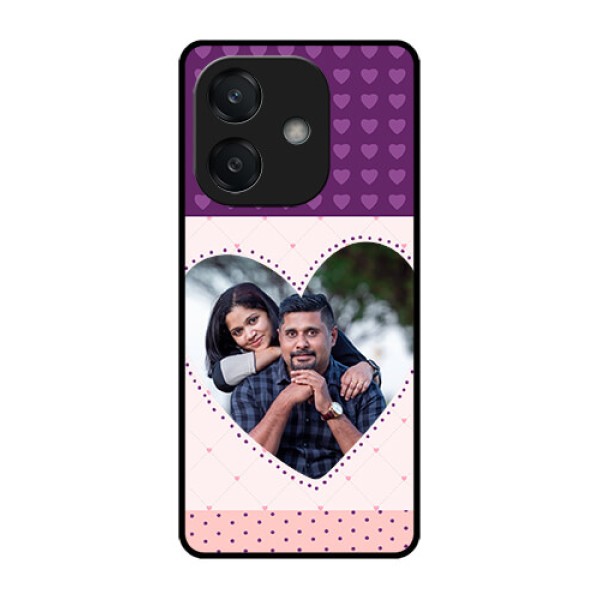 Oppo A3X 4G Custom Glass Phone CaseViolet Love Dots Design
