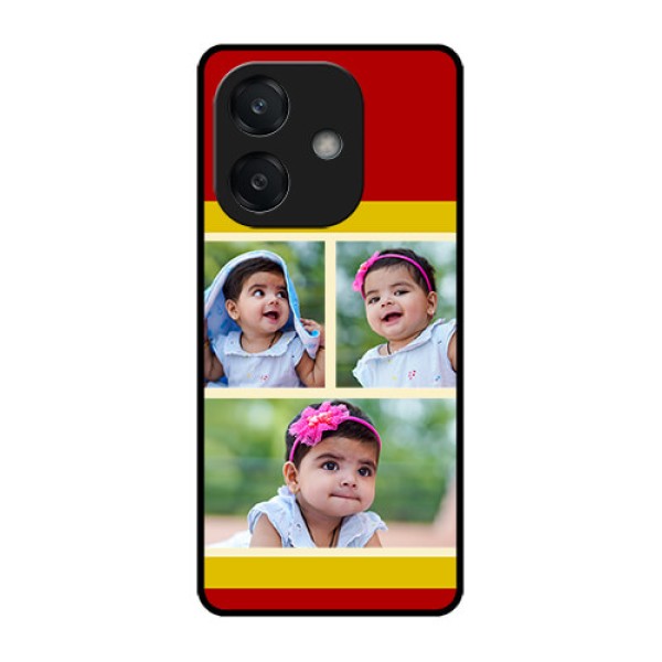 Oppo A3X 4G Custom Glass Phone CaseMultiple Pic Upload Design