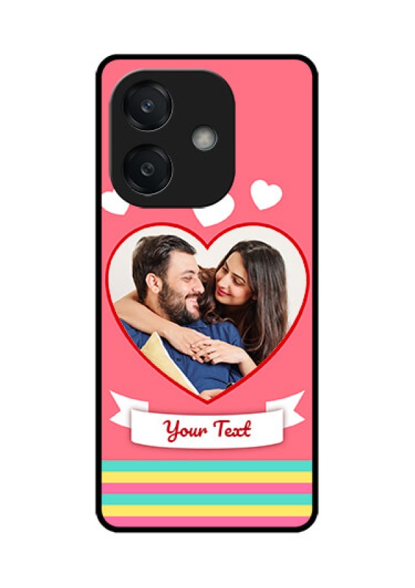 Oppo A3X 4G Custom Glass Phone CaseLove Shapes Doodle Design