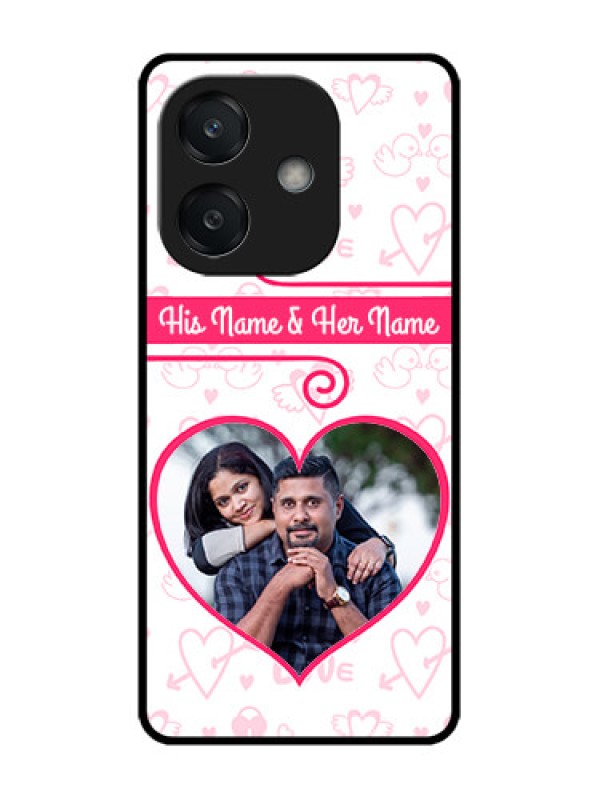 Custom Oppo A3X 4G Custom Glass Phone CaseHeart Shape Love Design