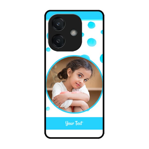 Oppo A3X 4G Custom Glass Phone CaseBlue Bubbles Pattern Design