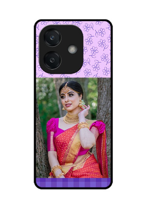 Oppo A3X 4G Custom Glass Phone CasePurple Floral Design