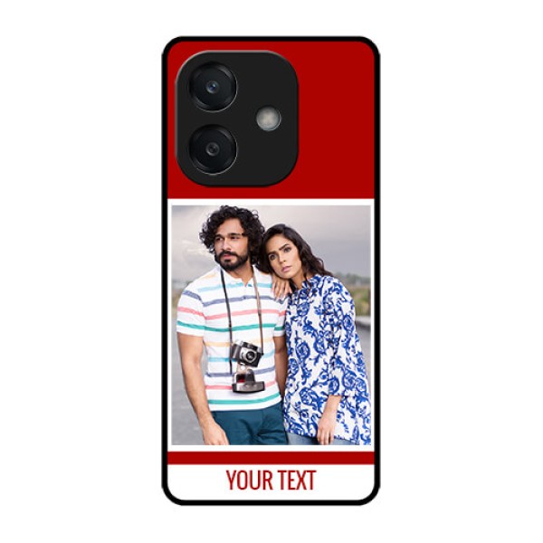 Oppo A3X 4G Custom Glass Phone CaseRed Color Design