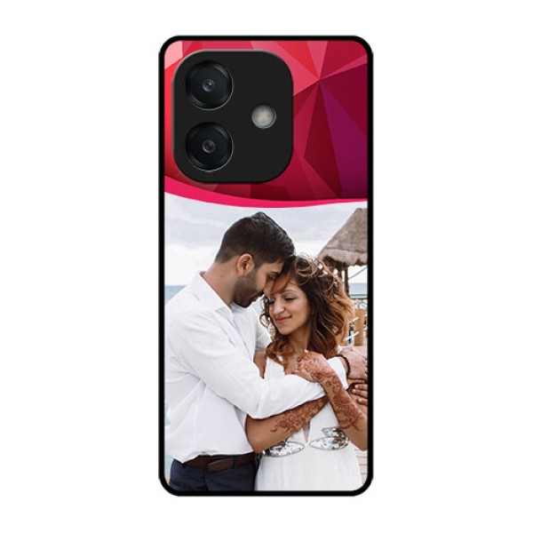 Oppo A3X 4G Custom Glass Phone CaseRed Abstract Design