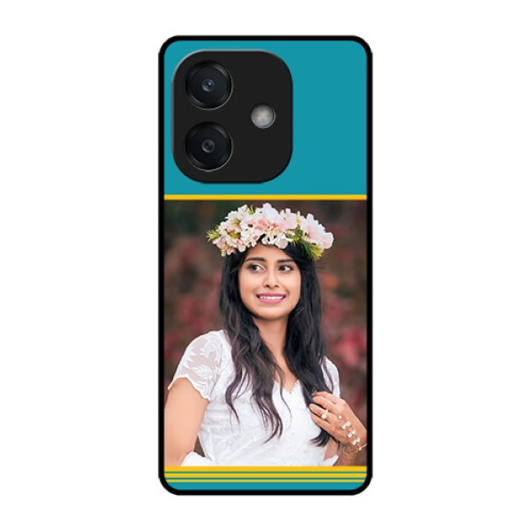 Oppo A3X 4G Custom Glass Phone CaseYellow and Blue Design