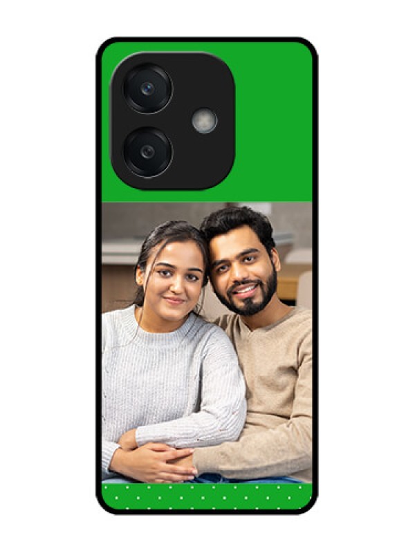 Custom Oppo A3X 4G Custom Glass Phone CaseGreen Pattern Design