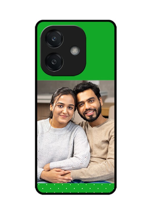 Oppo A3X 4G Custom Glass Phone CaseGreen Pattern Design