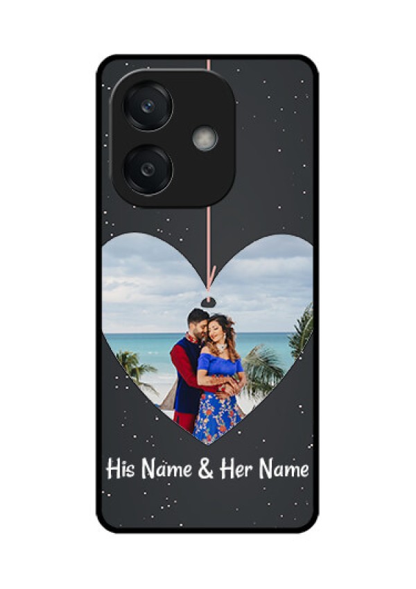 Oppo A3X 4G Custom Glass Phone CaseHanging Heart Design