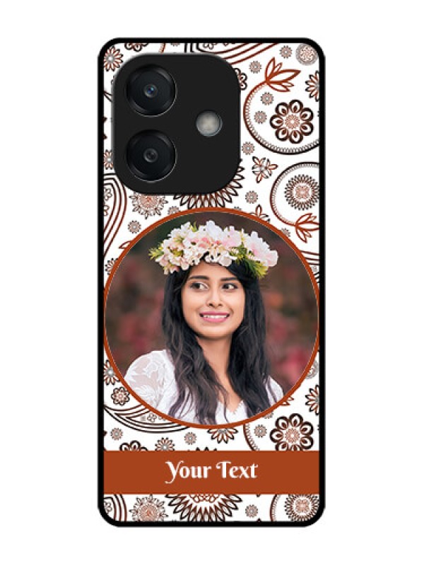 Custom Oppo A3X 4G Custom Glass Phone CaseAbstract Flower Design