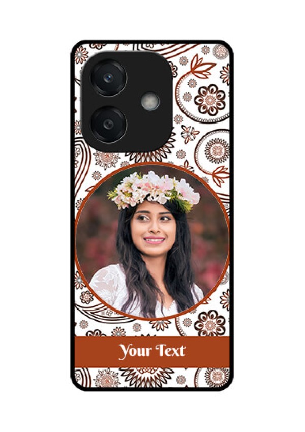 Oppo A3X 4G Custom Glass Phone CaseAbstract Flower Design
