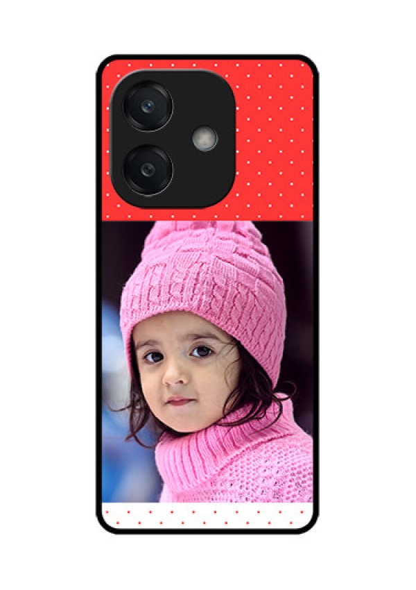 Oppo A3X 4G Custom Glass Phone CaseRed Pattern Design