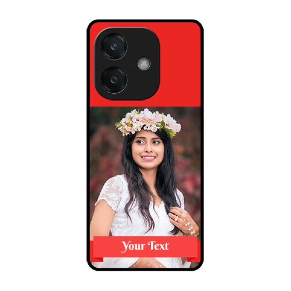 Oppo A3X 4G Custom Glass Phone CaseSimple Red Color Design