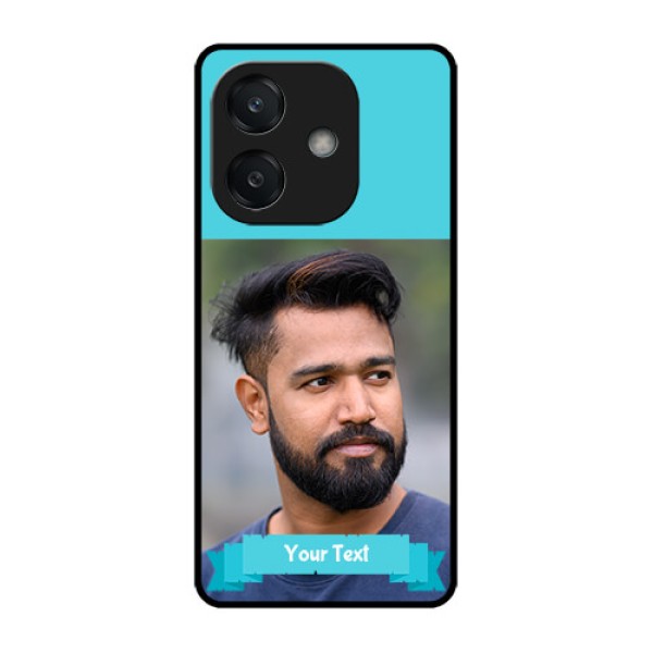 Oppo A3X 4G Custom Glass Phone CaseBlue Color Design Oppo A3X 4G Custom Glass Phone CaseBlue Color Design