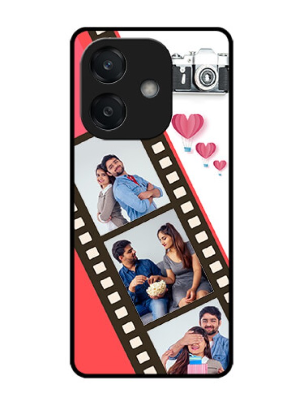 Custom Oppo A3X 4G Custom Glass Phone Case3 Image Holder With Film Reel