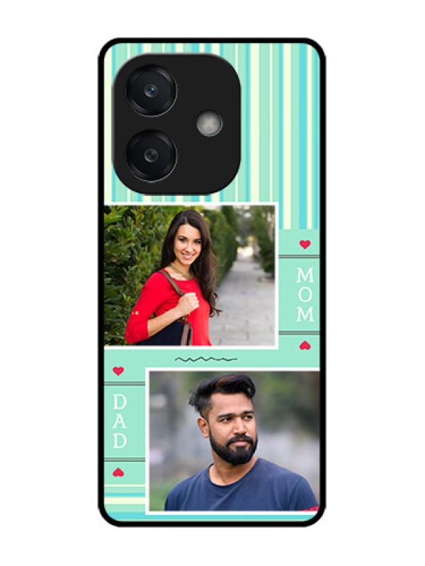 Custom Oppo A3X 4G Custom Glass Phone CaseMom and Dad Pic Design