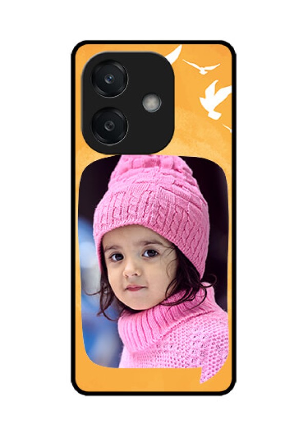 Oppo A3X 4G Custom Glass Phone CaseWater Color Design With Bird Icons