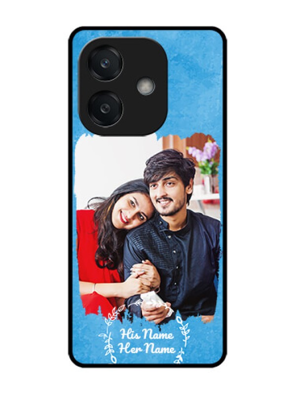 Custom Oppo A3X 4G Custom Glass Phone Case - Blue Color Vintage Design