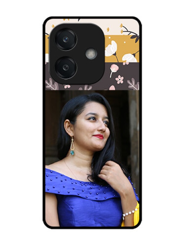 Custom Oppo A3X 4G Custom Glass Phone CaseStylish Floral Design