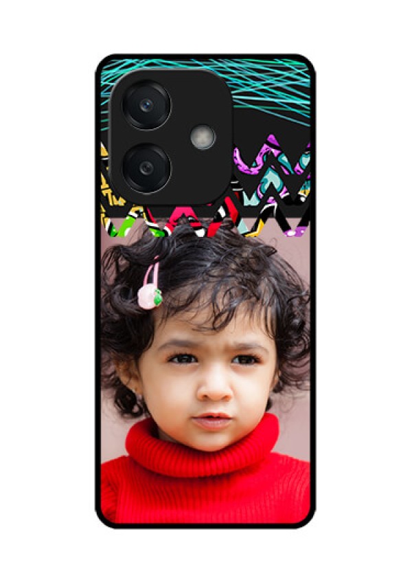 Oppo A3X 4G Custom Glass Phone CaseNeon Abstract Design