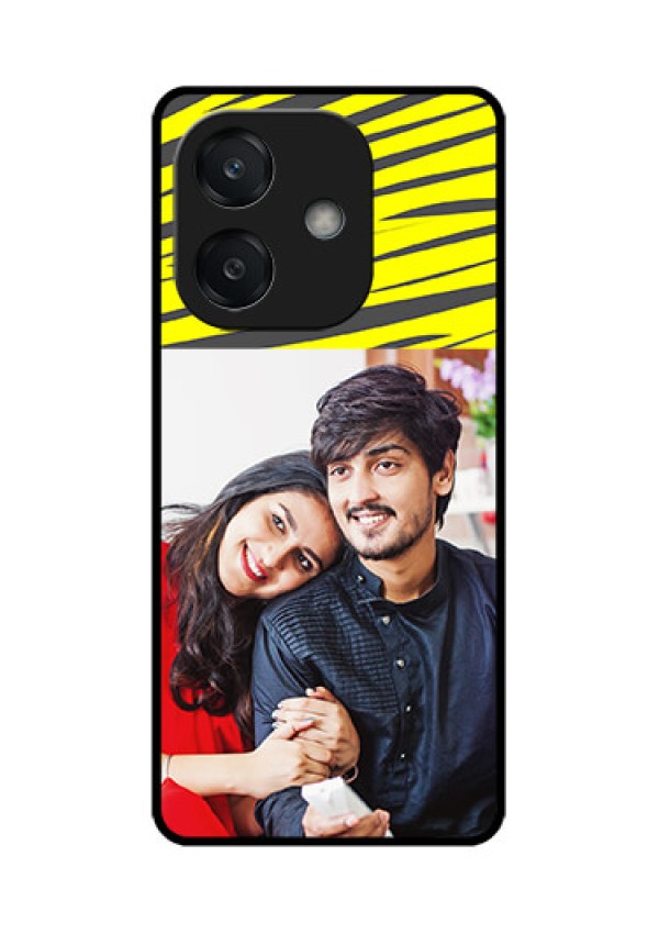 Oppo A3X 4G Custom Glass Phone CaseYellow Abstract Design