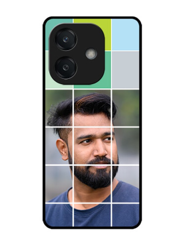 Custom Oppo A3X 4G Custom Glass Phone CaseWith White Box Pattern