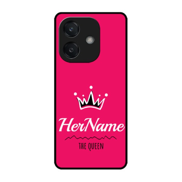 Oppo A3X 4G Custom Glass Phone CaseQueen With Name Design Oppo A3X 4G Custom Glass Phone CaseQueen With Name Design