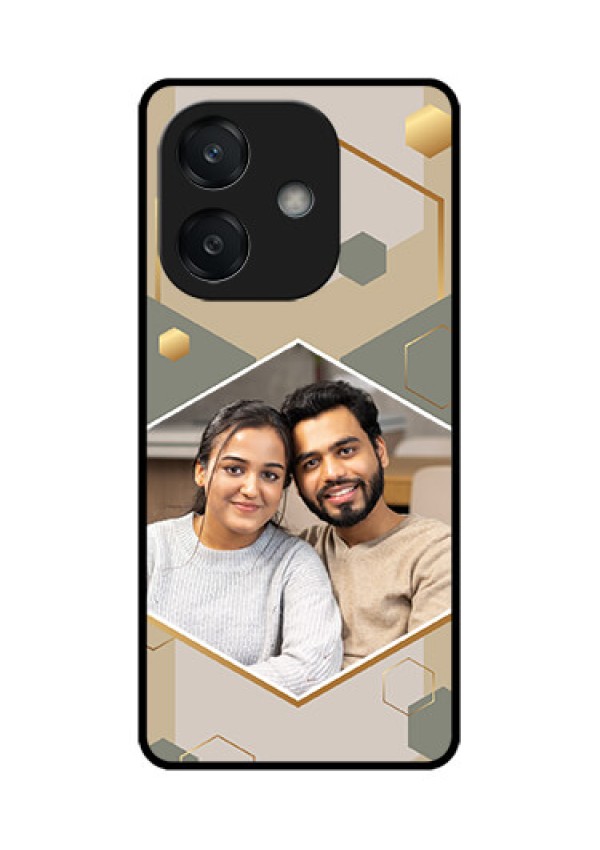 Oppo A3X 4G Custom Glass Phone CaseStylish Hexagon Pattern Design