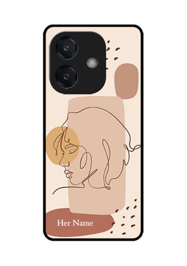 Oppo A3X 4G Custom Glass Phone CaseCalm Woman Line Art Design