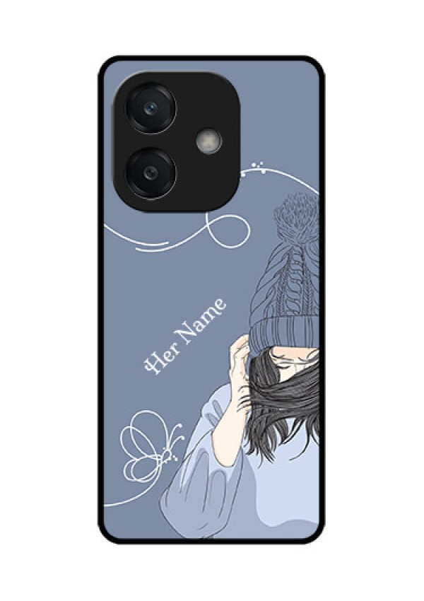 Oppo A3X 4G Custom Glass Phone CaseGirl In Winter Outfit Design