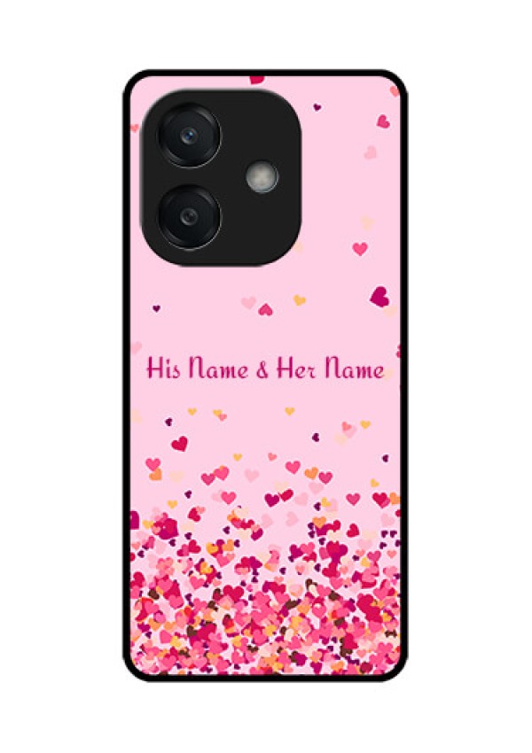 Oppo A3X 4G Custom Glass Phone CaseFloating Hearts Design