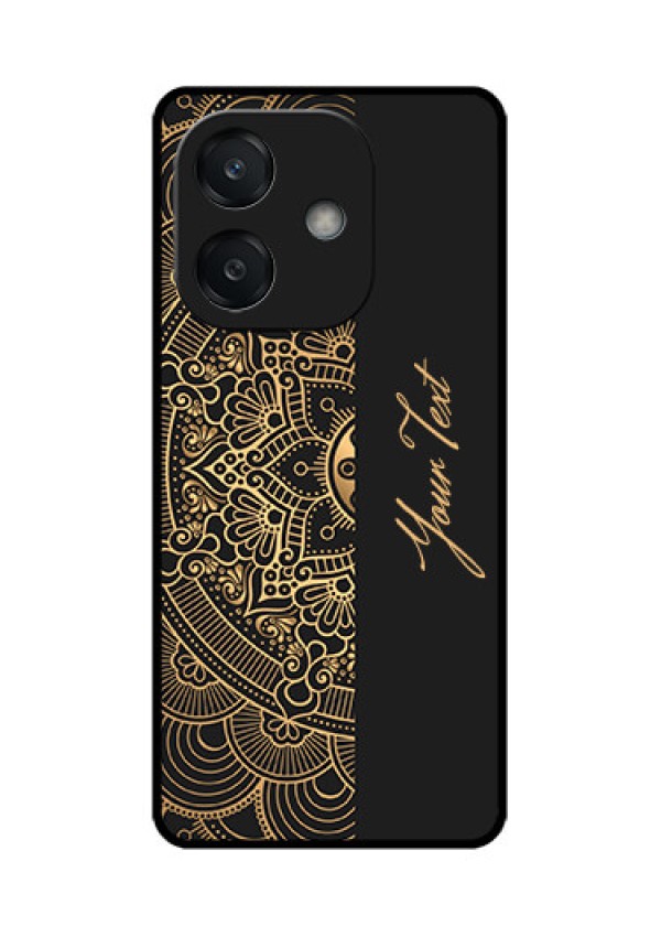Oppo A3X 4G Custom Glass Phone CaseMandala Art With Custom Text Design