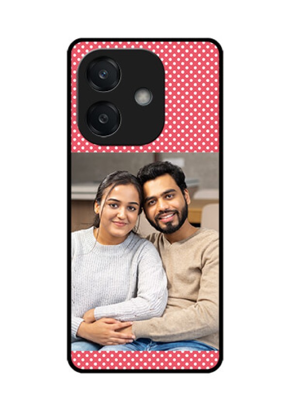 Oppo A3X 5G Custom Glass Phone CaseWhite Dotted Design