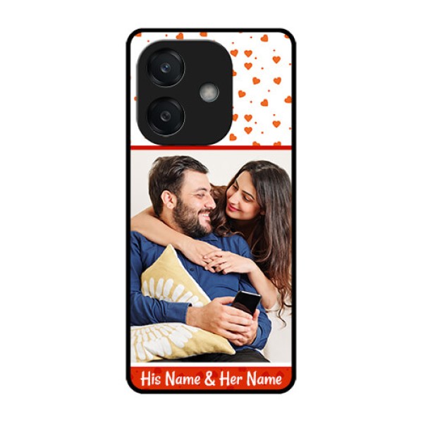 Oppo A3X 5G Custom Glass Phone CaseOrange Love Symbol Design Oppo A3X 5G Custom Glass Phone CaseOrange Love Symbol Design