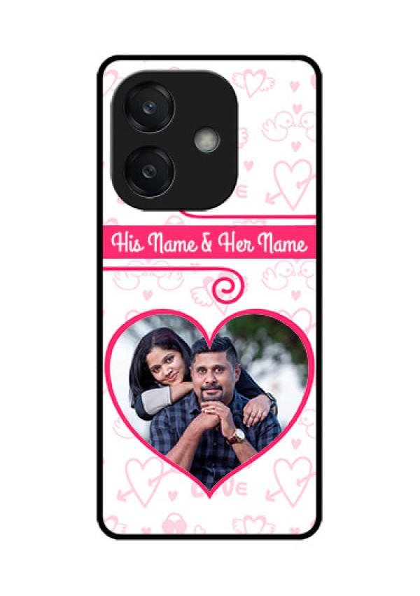 Oppo A3X 5G Custom Glass Phone CaseHeart Shape Love Design