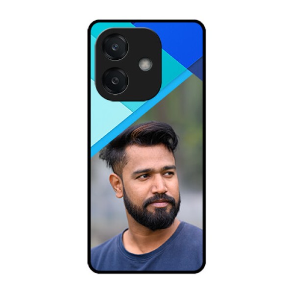 Oppo A3X 5G Custom Glass Phone CaseBlue Pattern Design