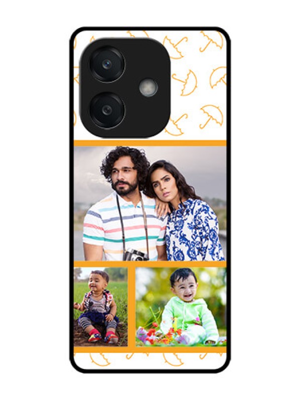 Custom Oppo A3X 5G Custom Glass Phone CaseYellow Pattern Design