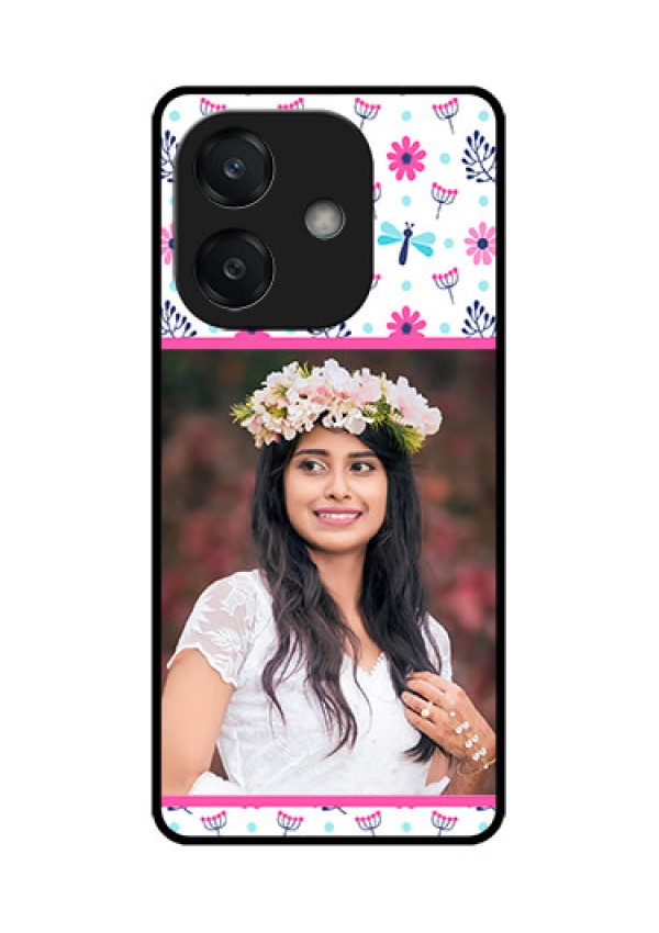 Oppo A3X 5G Custom Glass Phone CaseColorful Flower Design
