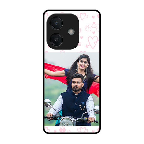Oppo A3X 5G Custom Glass Phone CasePink Flying Heart Design Oppo A3X 5G Custom Glass Phone CasePink Flying Heart Design