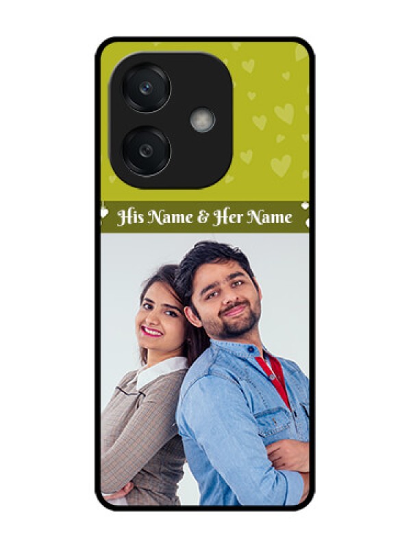 Custom Oppo A3X 5G Custom Glass Phone CaseYou and Me Heart Design