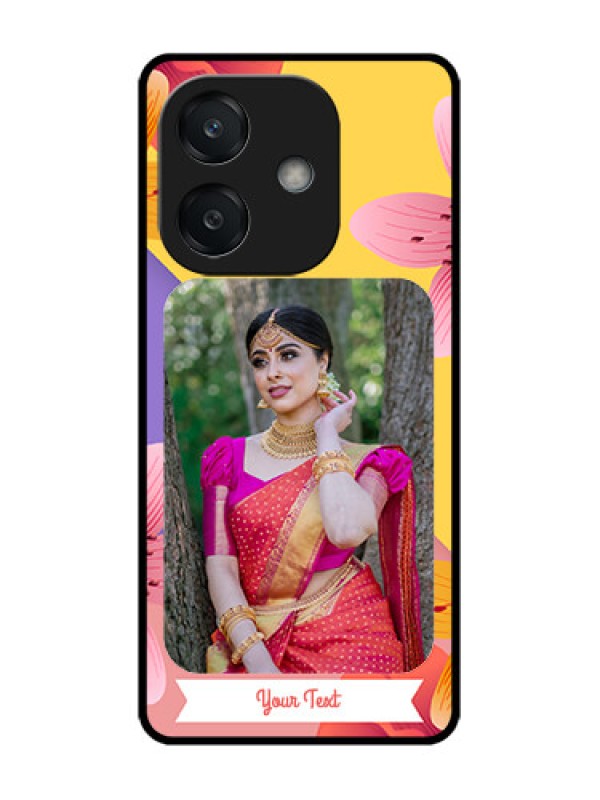 Custom Oppo A3X 5G Custom Glass Phone Case3 Image With Vintage Floral Design