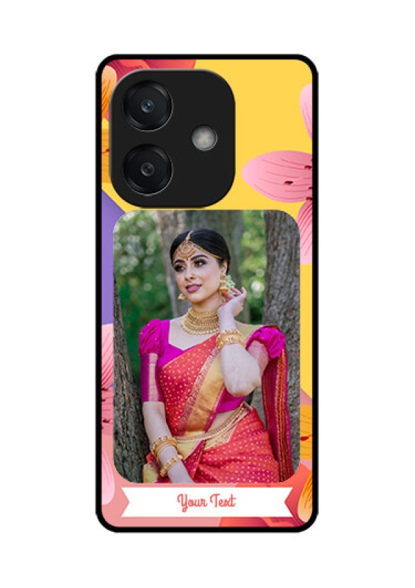 Oppo A3X 5G Custom Glass Phone Case3 Image With Vintage Floral Design
