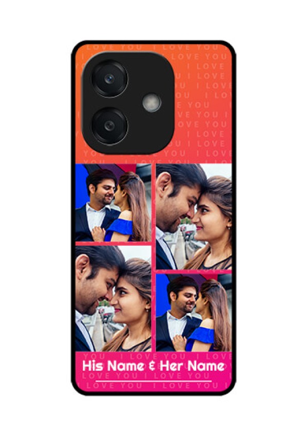 Oppo A3X 5G Custom Glass Phone CaseI Love You Pink Design