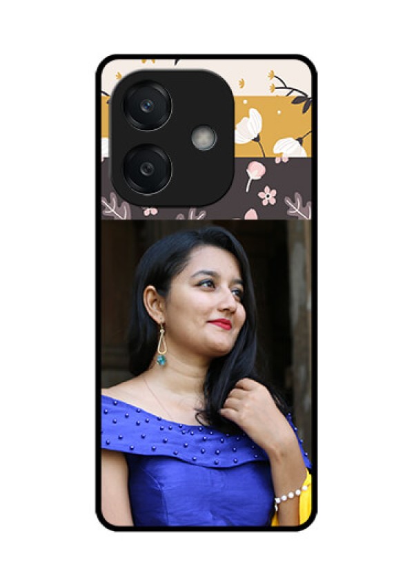 Oppo A3X 5G Custom Glass Phone CaseStylish Floral Design