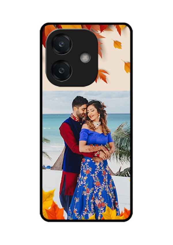 Oppo A3X 5G Custom Glass Phone CaseAutumn Maple Leaves Design