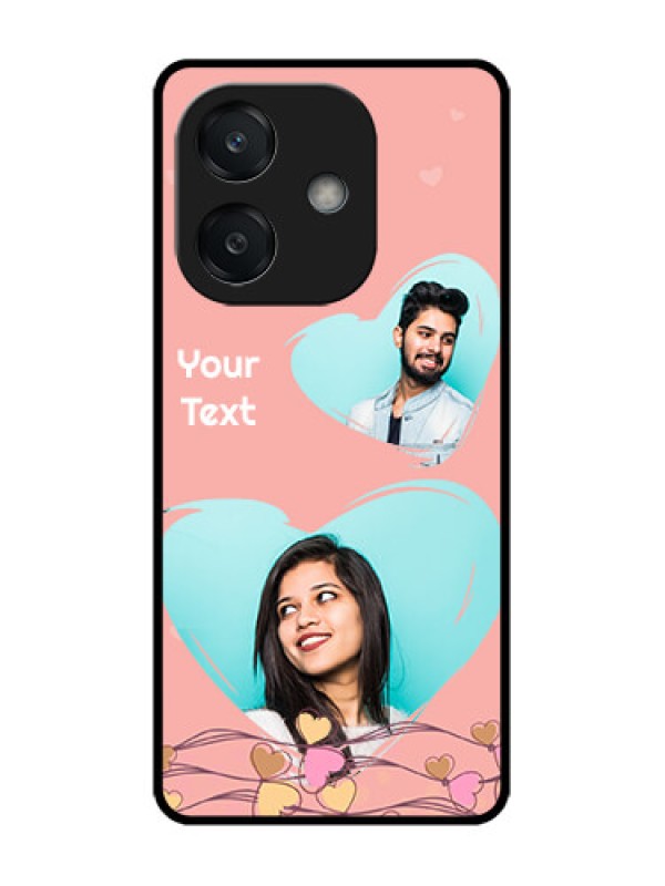 Custom Oppo A3X 5G Custom Glass Phone CaseLove Doodle Design